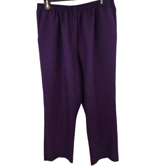 Alfred Dunner Size 14P Deep Purple Pull On Pants - Picture 1 of 4